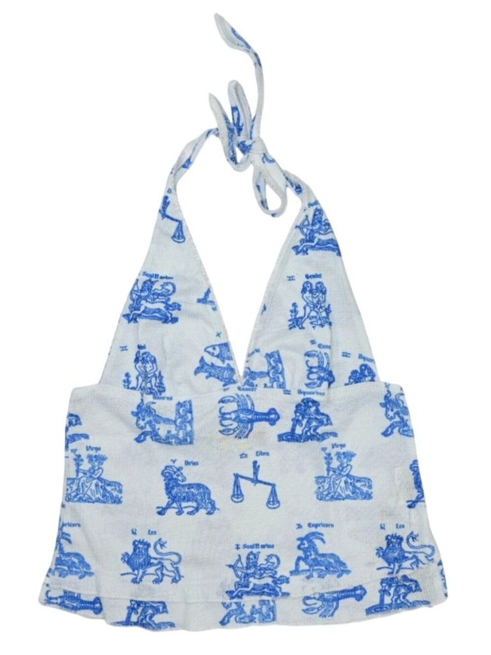 Omighty Astrology Waffle Halter Top in Blue